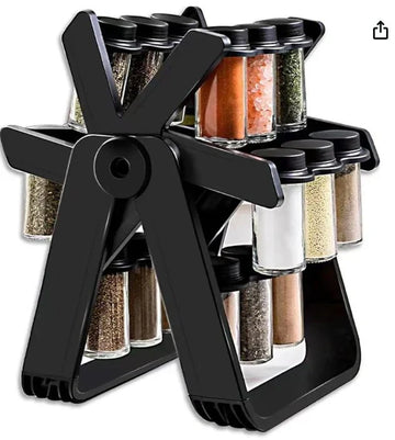 𝐳𝐞𝐞𝐧𝐚𝐡 𝐦𝐚𝐫𝐤𝐞𝐭™ 18 Jar Rotating Spice Jar – طقم بهارات دوار 18 برطمان